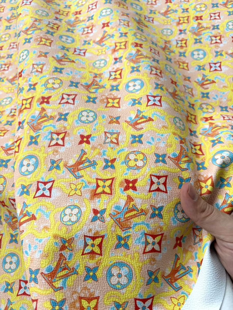 Colorful Louis Vuitton Leather Sheet for Bag Repaid DIY Crafts Car Upholstery - mingfabricstore