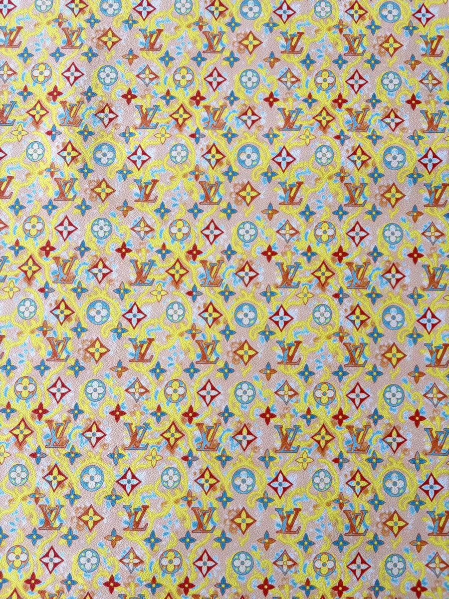 Colorful Louis Vuitton Leather Sheet for Bag Repaid DIY Crafts Car Upholstery - mingfabricstore