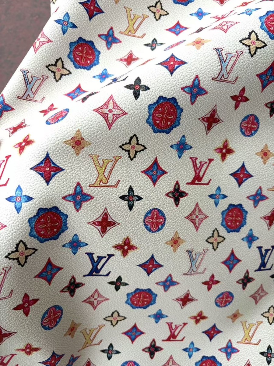 Colorful Louis Vuitton LV Designer Leather for DIY Crafts Upholstery - mingfabricstore