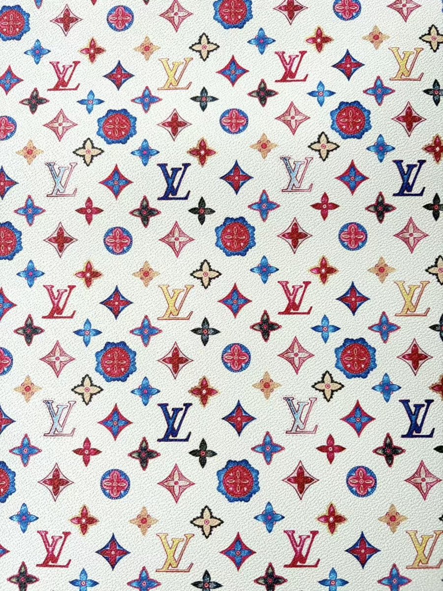 Colorful Louis Vuitton LV Designer Leather for DIY Crafts Upholstery - mingfabricstore