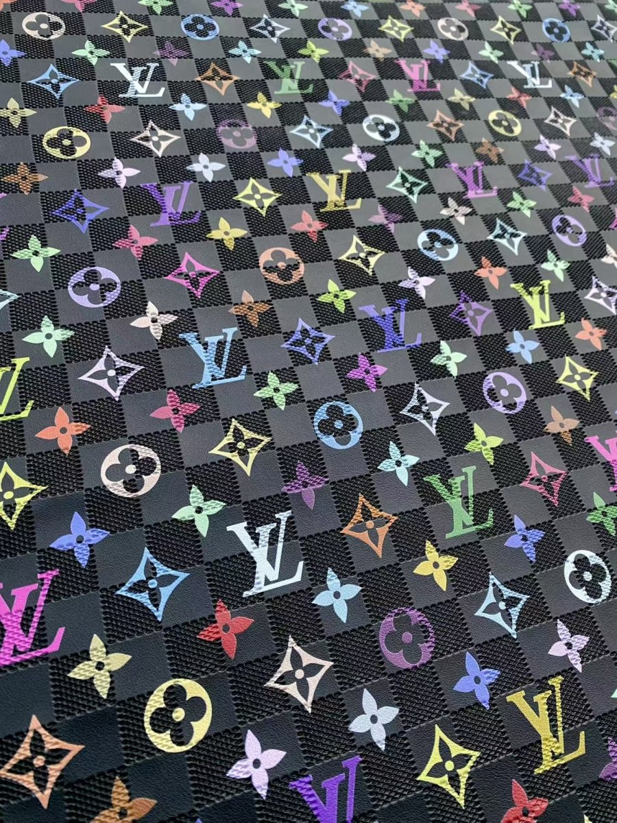 Colorful Louis Vuitton Monogram Custom Leather for DIY Projetcs - mingfabricstore