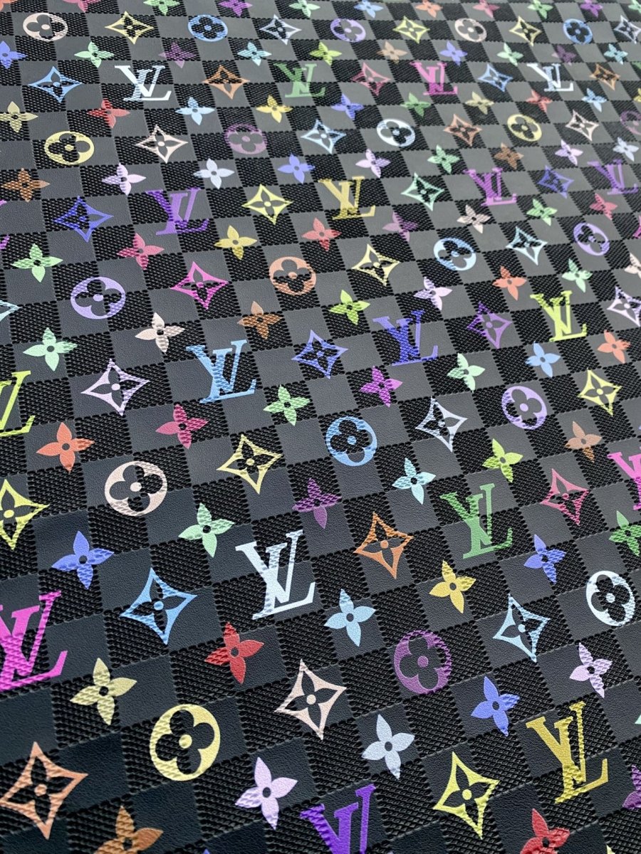 Colorful Louis Vuitton Monogram Custom Leather for DIY Projetcs - mingfabricstore