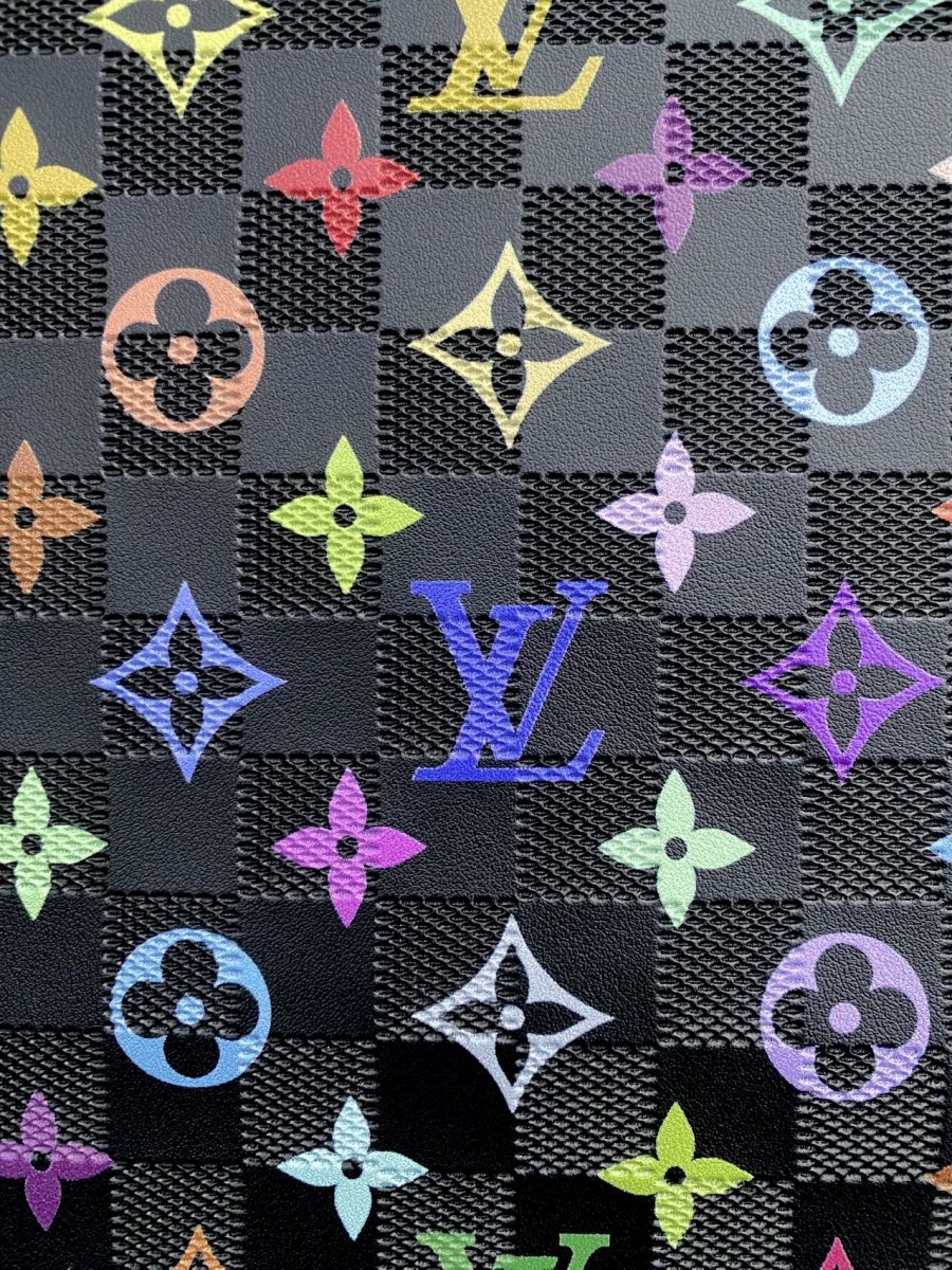 Colorful Louis Vuitton Monogram Custom Leather for DIY Projetcs - mingfabricstore