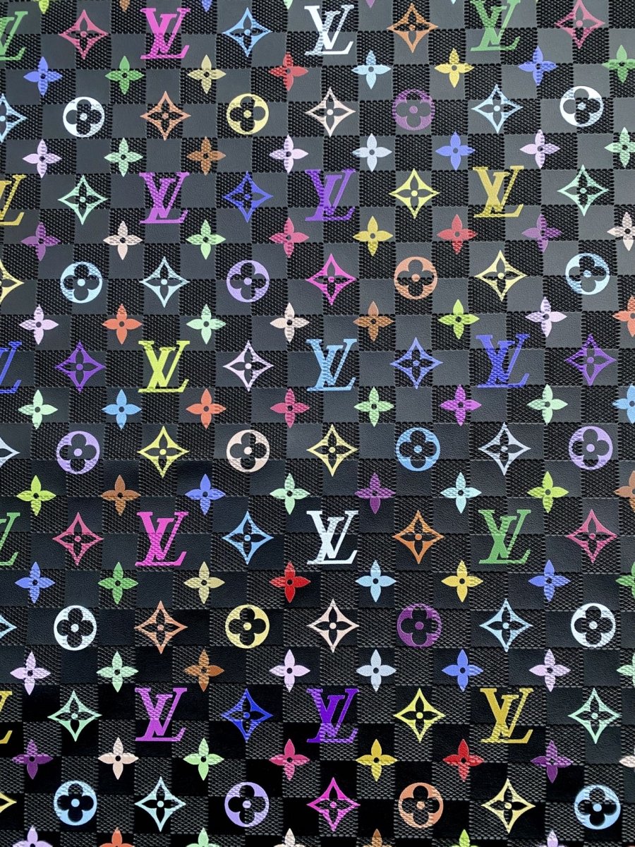 Colorful Louis Vuitton Monogram Custom Leather for DIY Projetcs - mingfabricstore