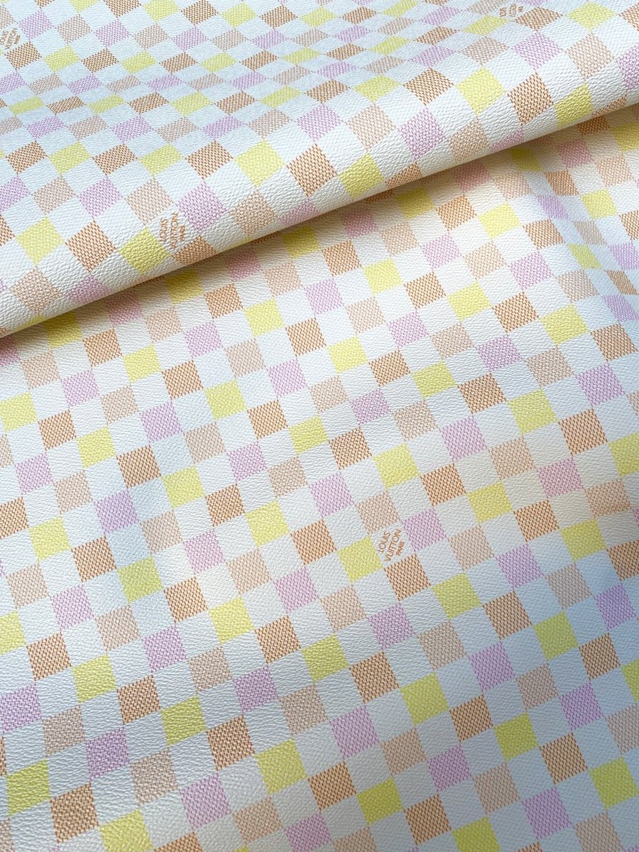 Colorful Pink Girl Louis Vuitton Damier Leather for Handmade DIY Craft Custom Bag Sneakers Car Upholstery - mingfabricstore