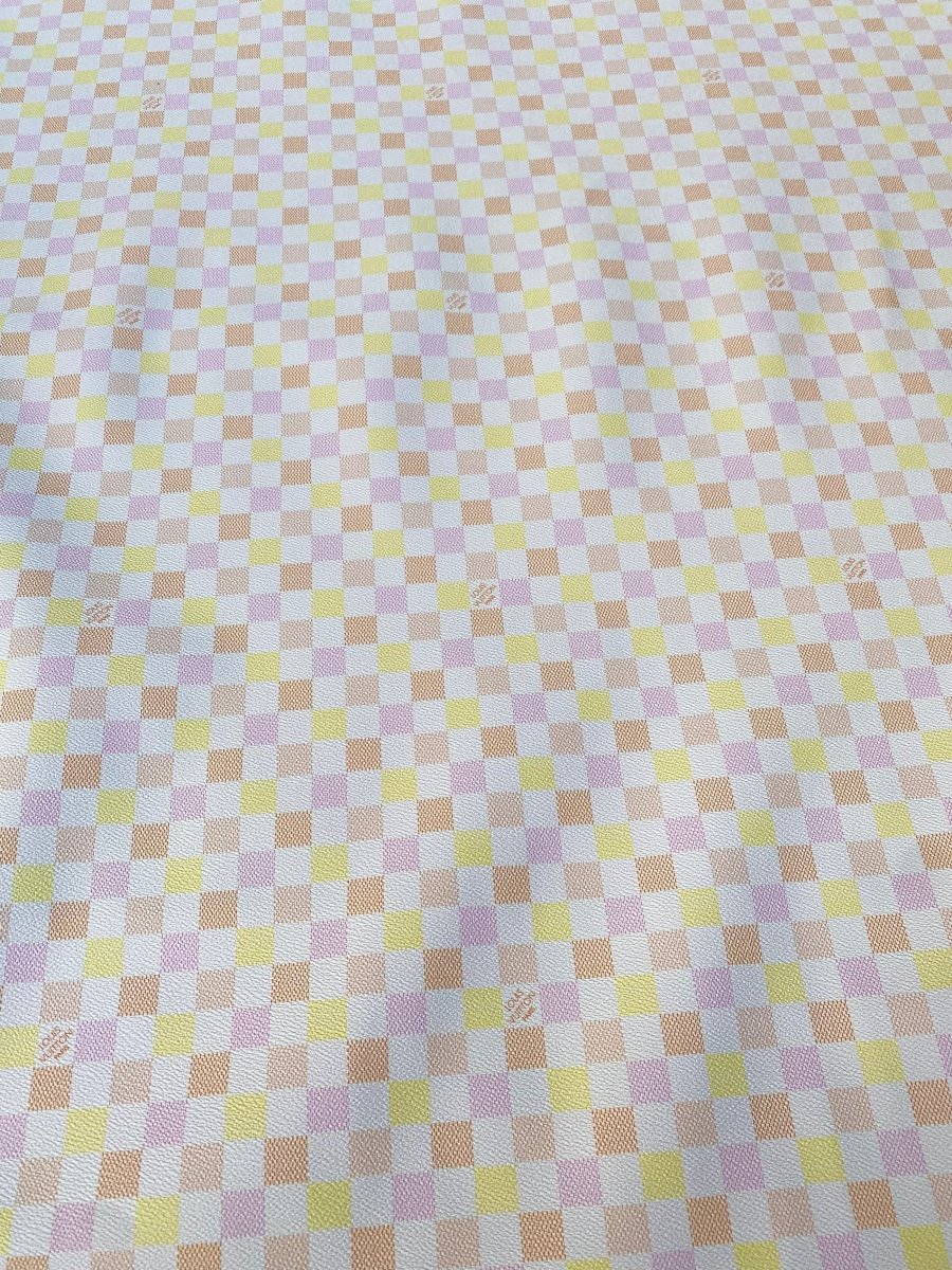 Colorful Pink Girl Louis Vuitton Damier Leather for Handmade DIY Craft Custom Bag Sneakers Car Upholstery - mingfabricstore
