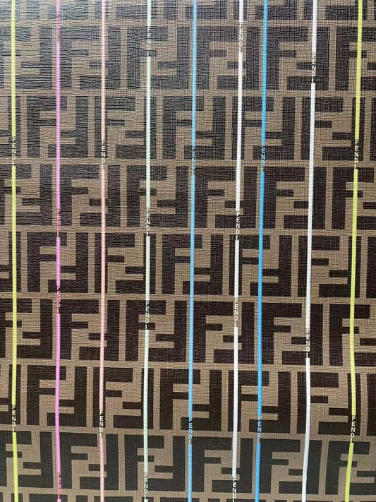 Colorful Rainbow Fendi Bag Leather Fabric for Handmade DIY Crafts Sewing Creation - mingfabricstore