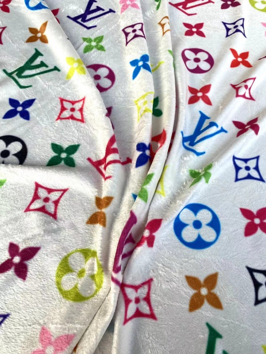 Colorful Takashi Murakami Louis Vuitton Flannel Fabric for Custom Sneakers Timberland - mingfabricstore