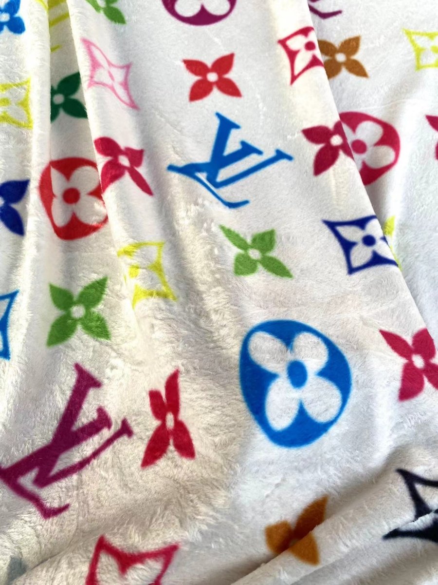 Colorful Takashi Murakami Louis Vuitton Flannel Fabric for Custom Sneakers Timberland - mingfabricstore