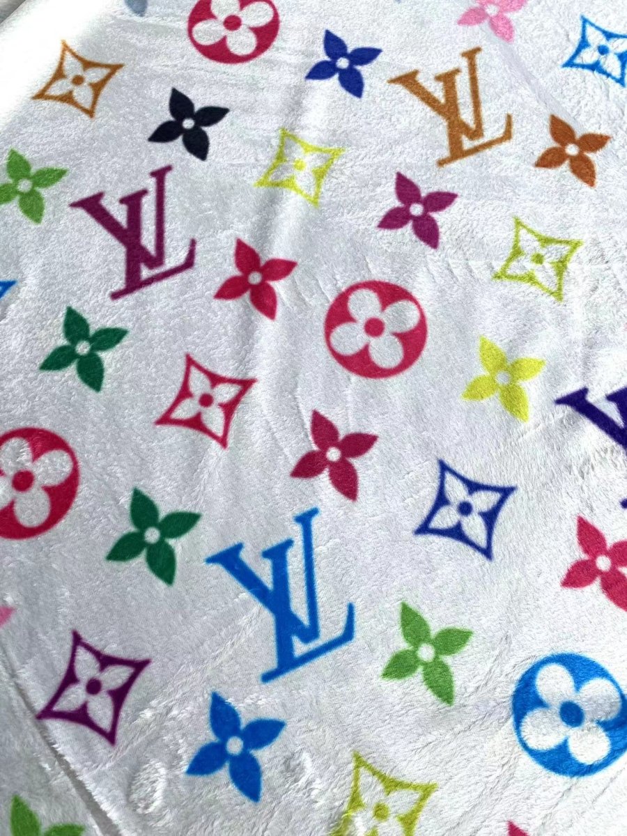 Colorful Takashi Murakami Louis Vuitton Flannel Fabric for Custom Sneakers Timberland - mingfabricstore