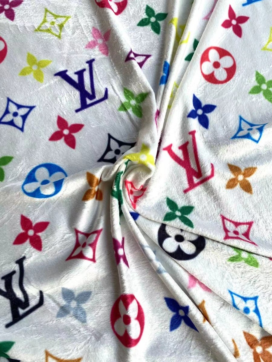 Colorful Takashi Murakami Louis Vuitton Flannel Fabric for Custom Sneakers Timberland - mingfabricstore