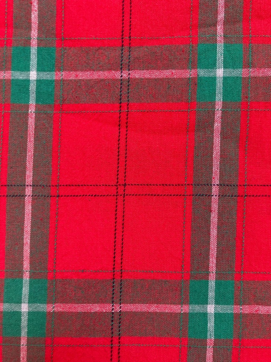 Cotton Christmas Plaid Handmade Fabric - mingfabricstore