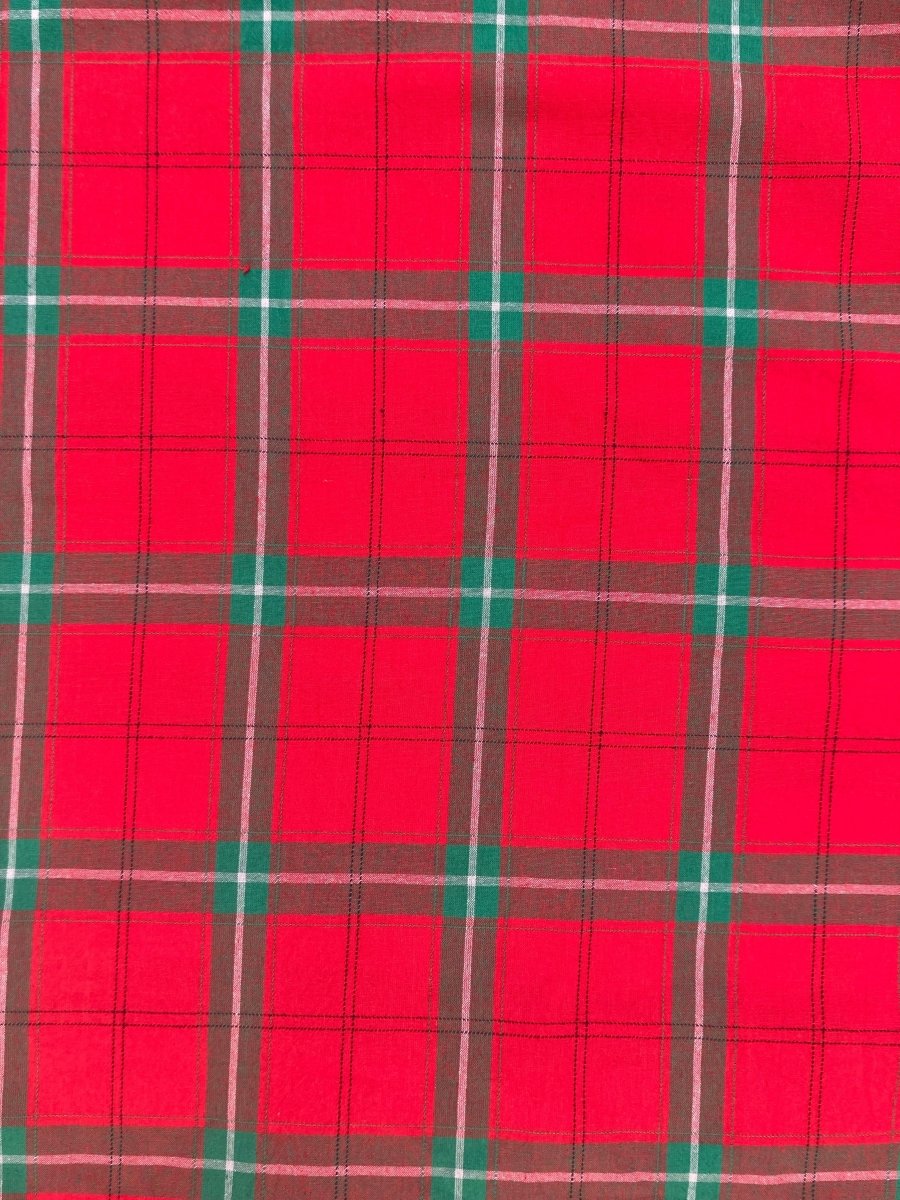 Cotton Christmas Plaid Handmade Fabric - mingfabricstore