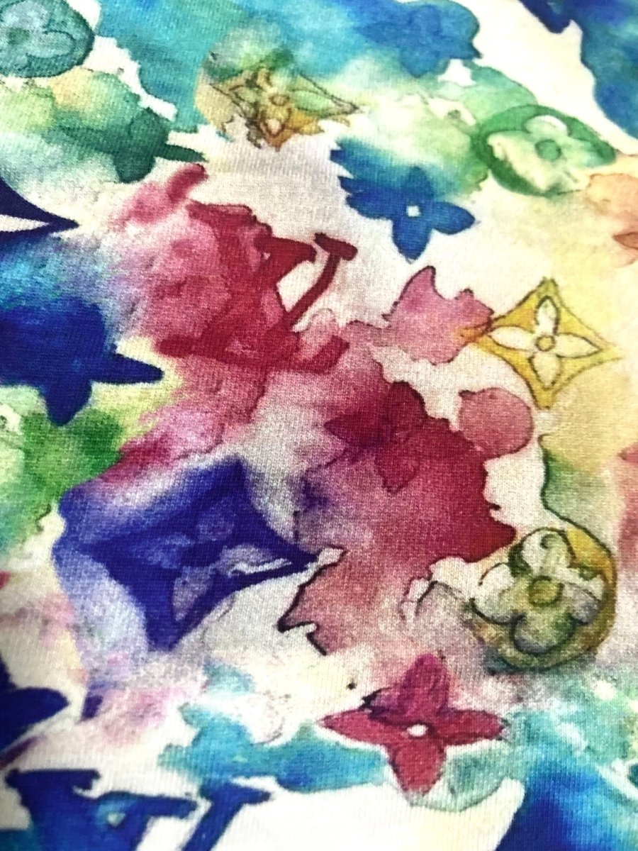 Cotton Stretchy Watercolor LV Fabric for Shirt Summer - mingfabricstore