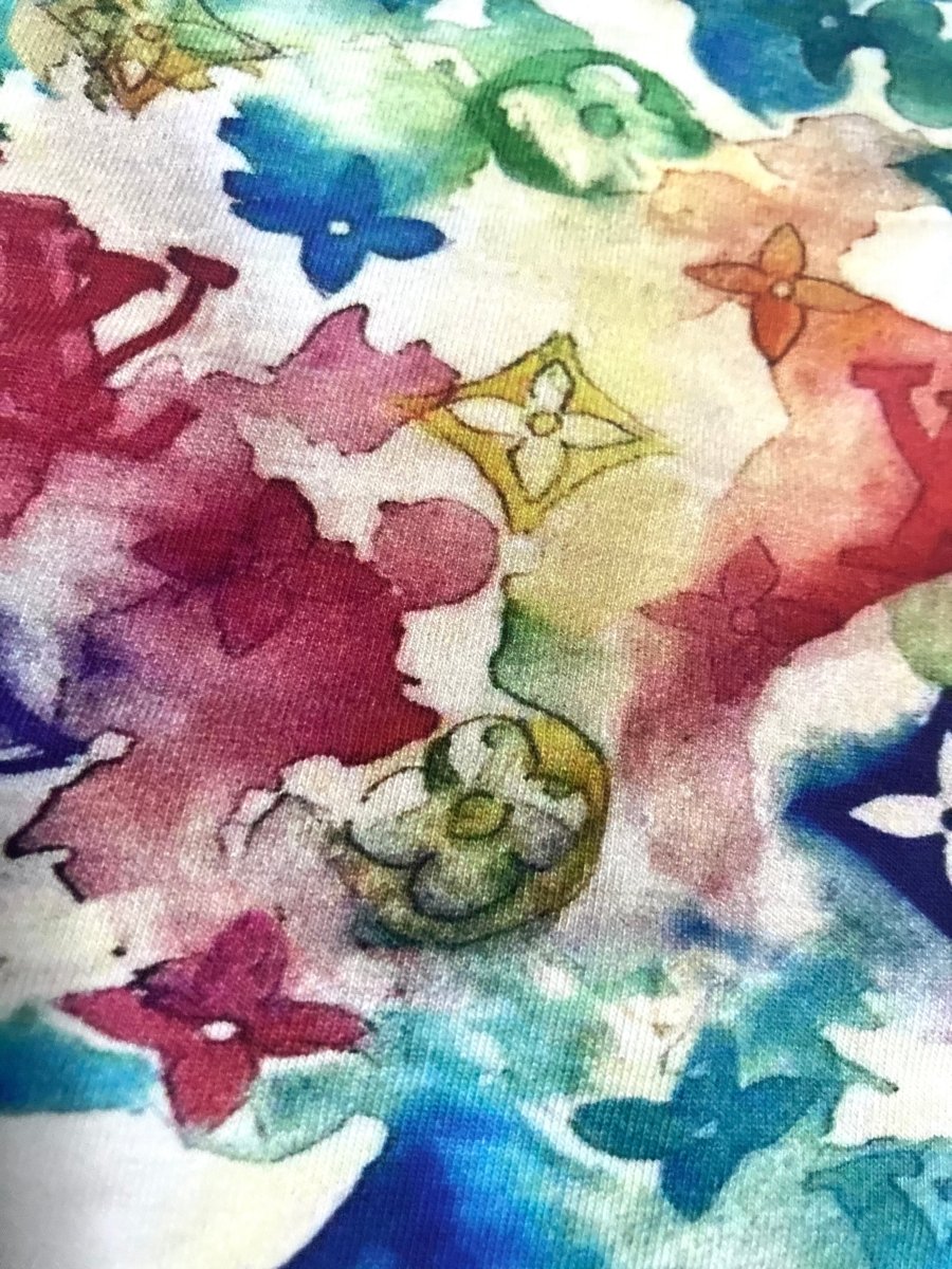 Cotton Stretchy Watercolor LV Fabric for Shirt Summer - mingfabricstore