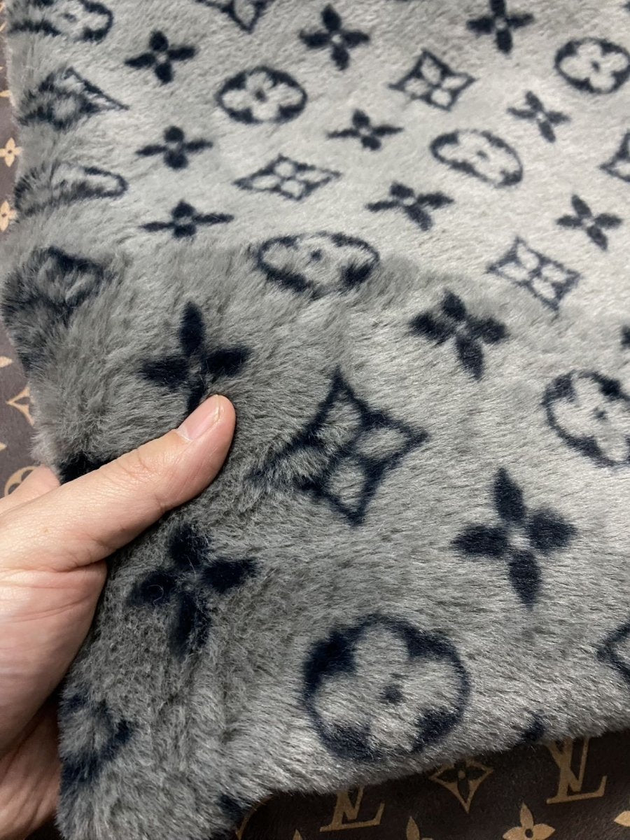 Cozy Warm Cream Louis Vuitton Fur Plush Fabric - mingfabricstore