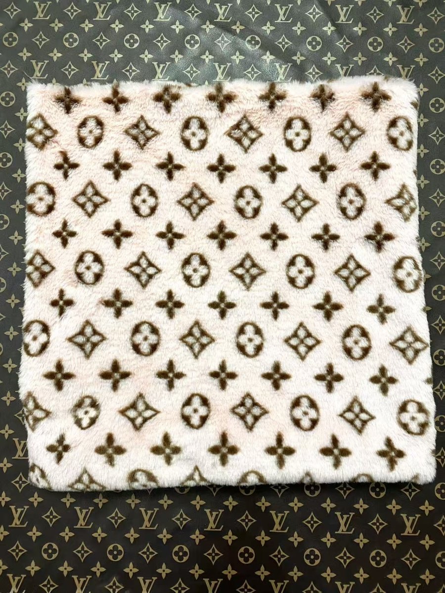 Cozy Warm Cream Louis Vuitton Fur Plush Fabric - mingfabricstore