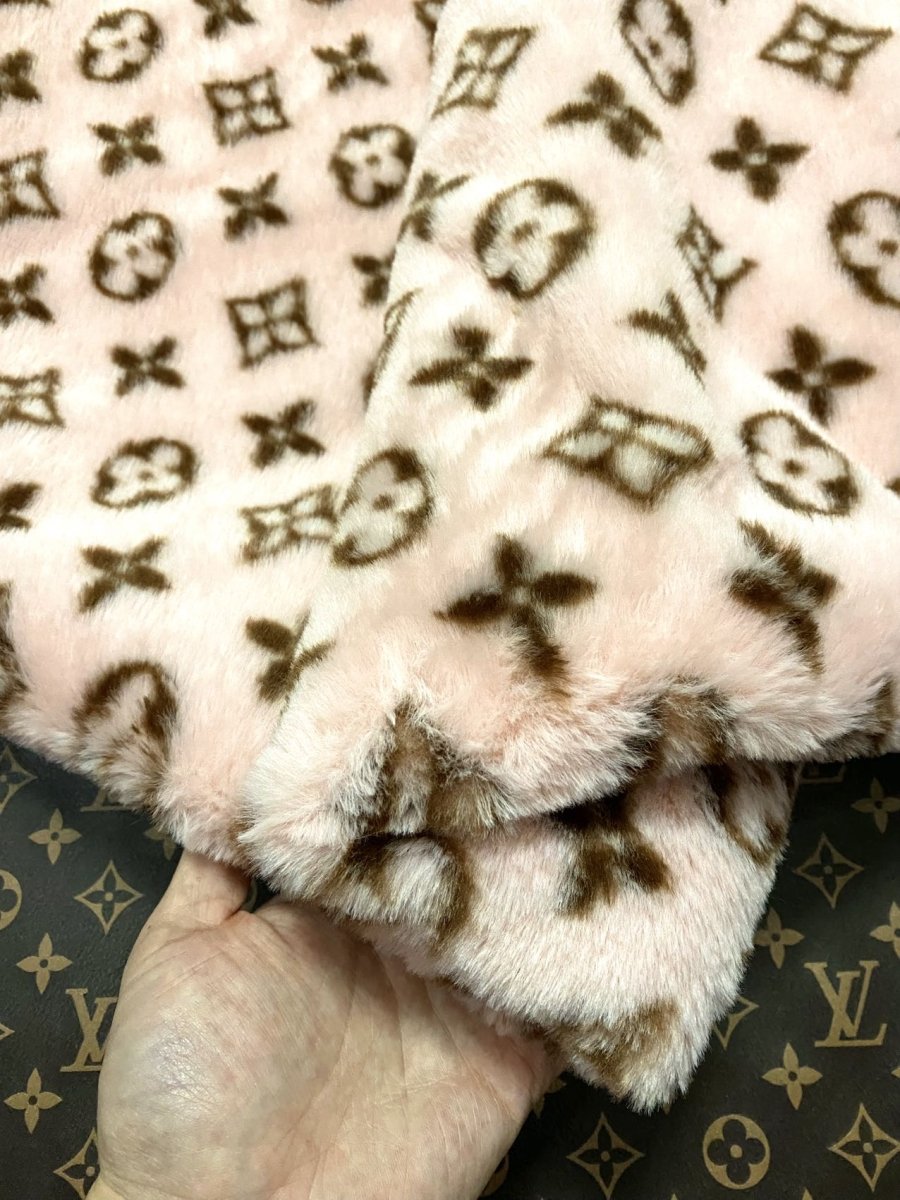 Cozy Warm Pink Louis Vuitton Fur Plush Fabric for Timberland Hat Custom - mingfabricstore