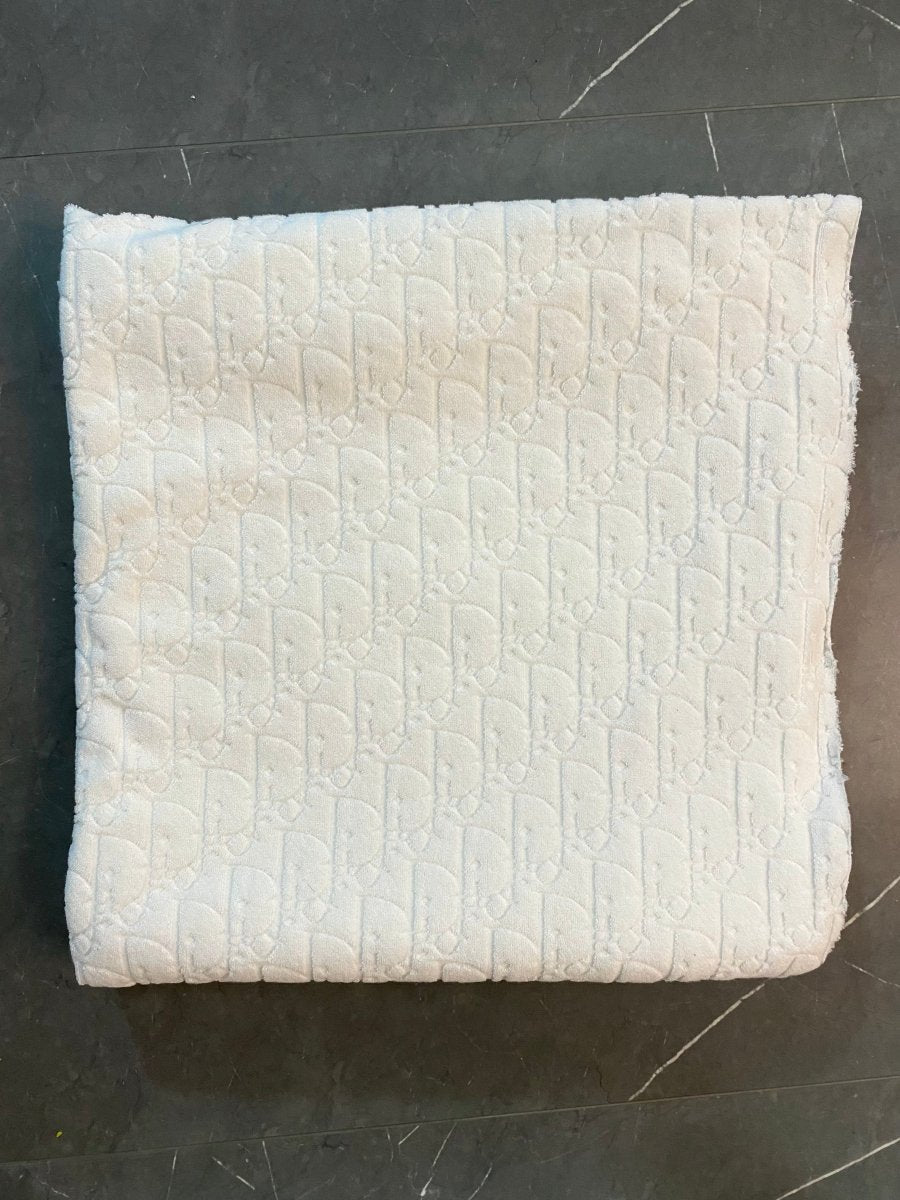 Cozy White Dior Beach Terry Fabric for Shorts Shirts Handmade DIY Custom - mingfabricstore