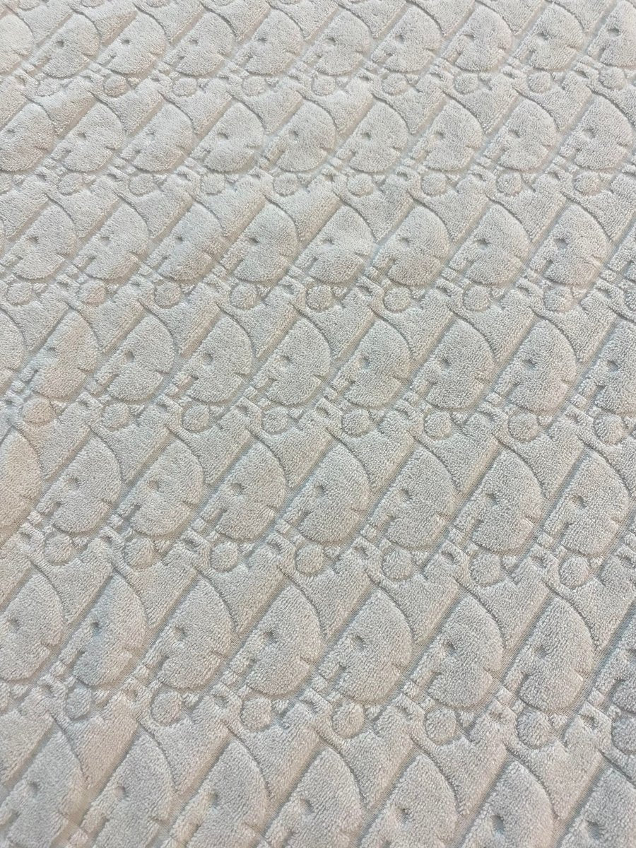 Cozy White Dior Beach Terry Fabric for Shorts Shirts Handmade DIY Custom - mingfabricstore