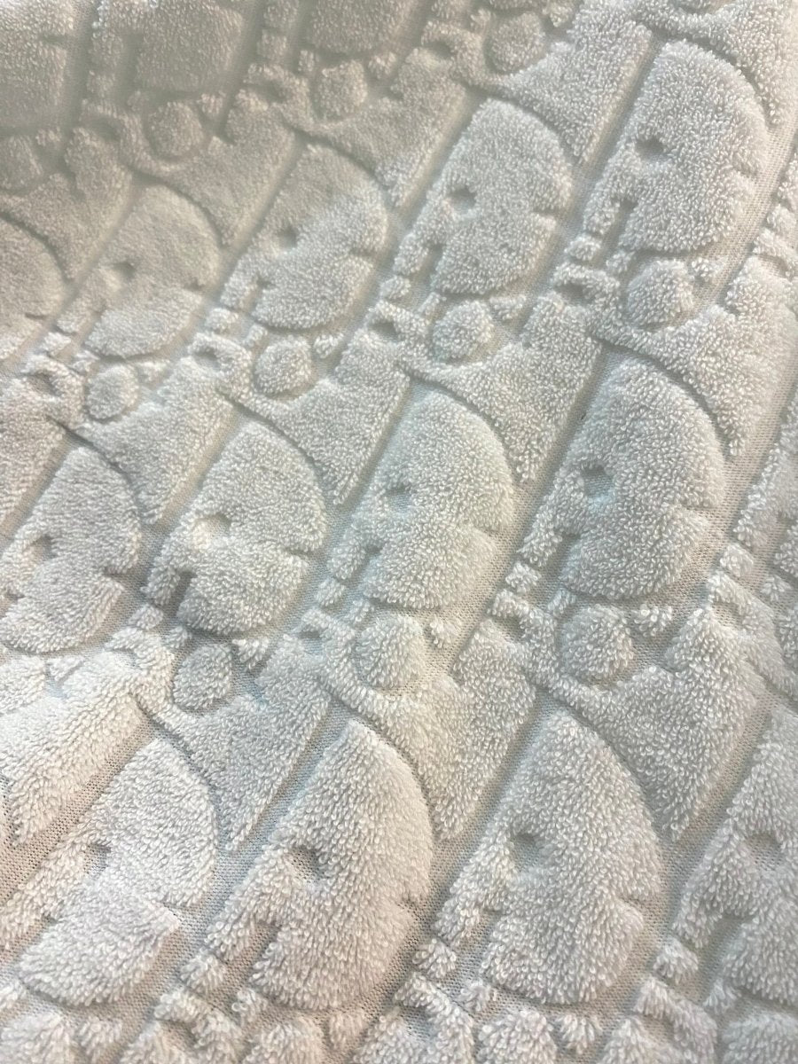 Cozy White Dior Beach Terry Fabric for Shorts Shirts Handmade DIY Custom - mingfabricstore