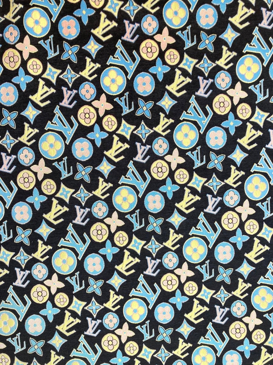 Crafts Colorful Jacquard LV Fabric for Handmade Custom Apparel - mingfabricstore