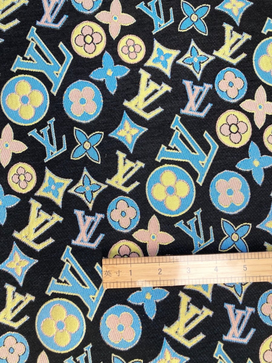 Crafts Colorful Jacquard LV Fabric for Handmade Custom Apparel - mingfabricstore