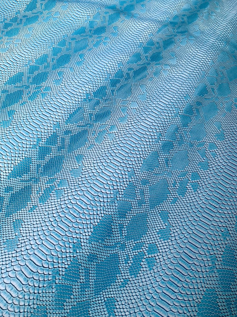 Crafts Cool Summer Blue SnakeSkin Vinyl for Handmade Diy - mingfabricstore