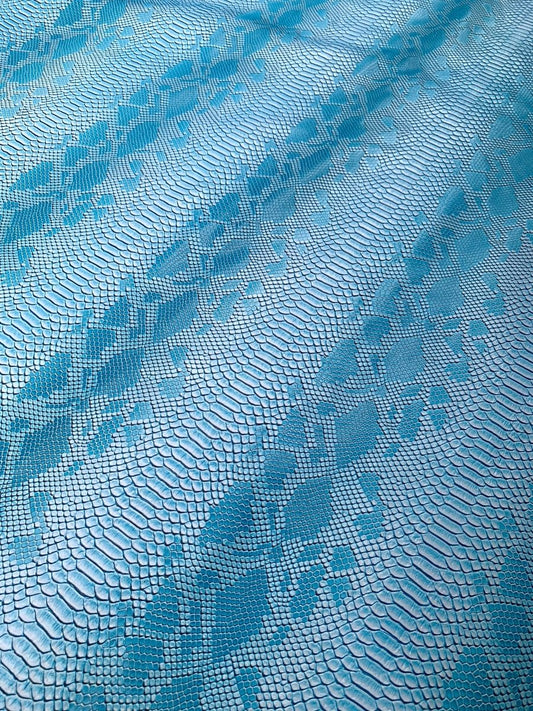 Crafts Cool Summer Blue SnakeSkin Vinyl for Handmade Diy - mingfabricstore