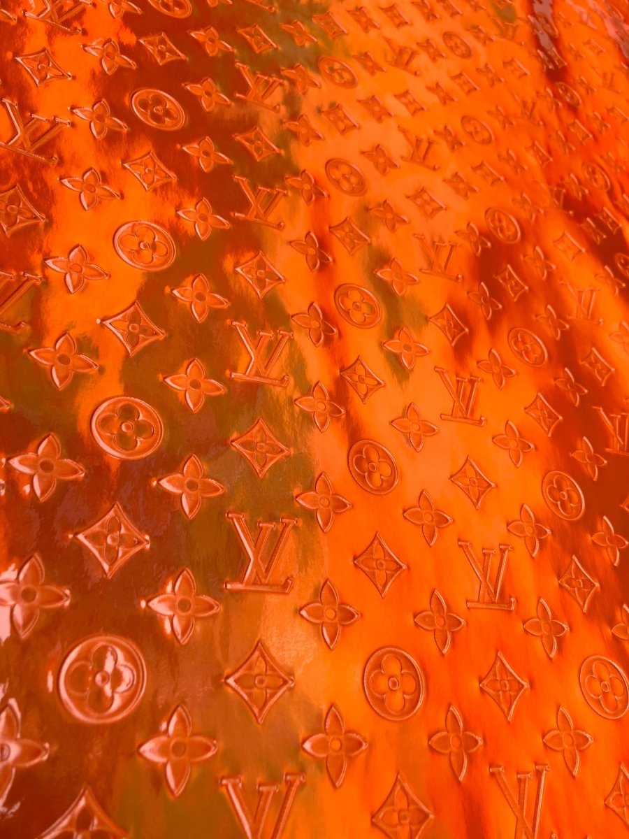 Crafts DIY Reflective Orange LV Vinyl for Custom Upholstery - mingfabricstore