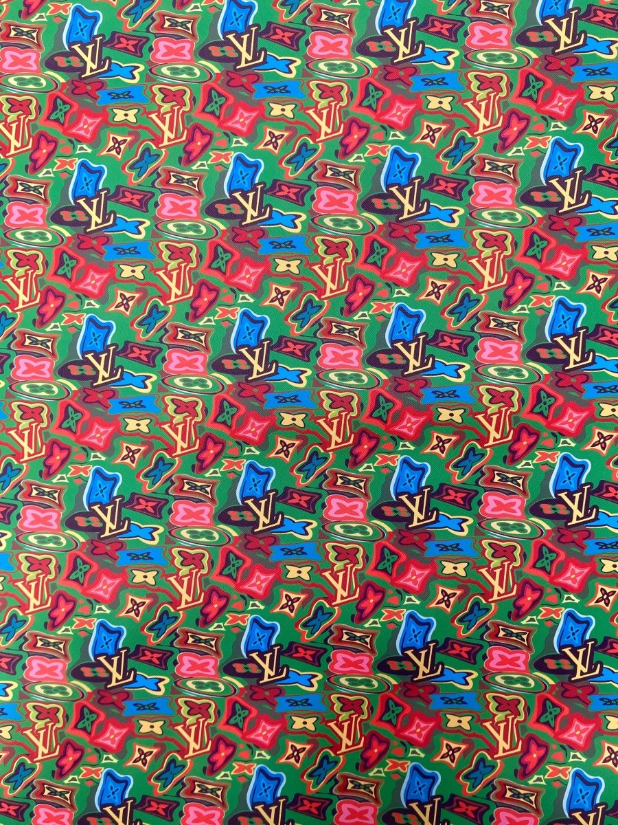 Crafts New Color Trending LV Designer Vinyl for Custom Crocs - mingfabricstore