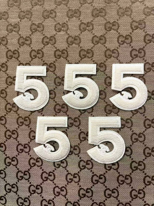 Cream Chanel No.5 Iron on Patches for DIY Crafts Projects - mingfabricstore