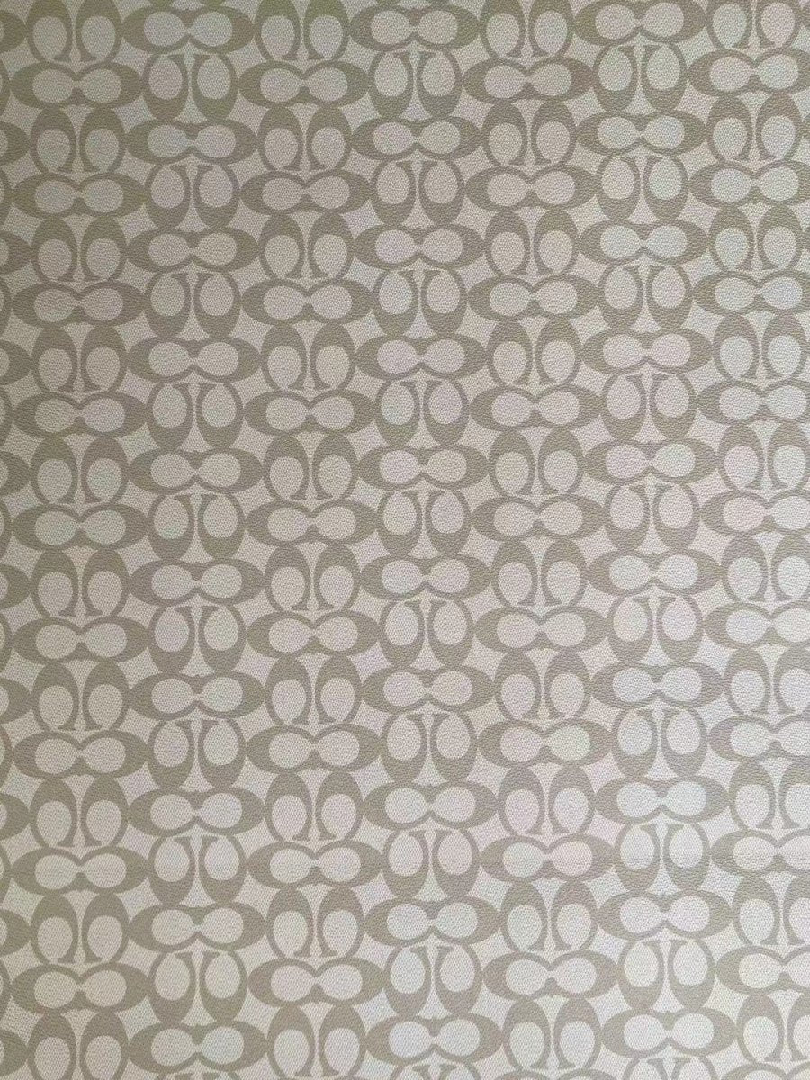 Cream Coach Vinyl Leather for Bag Material Custom Shoes - mingfabricstore