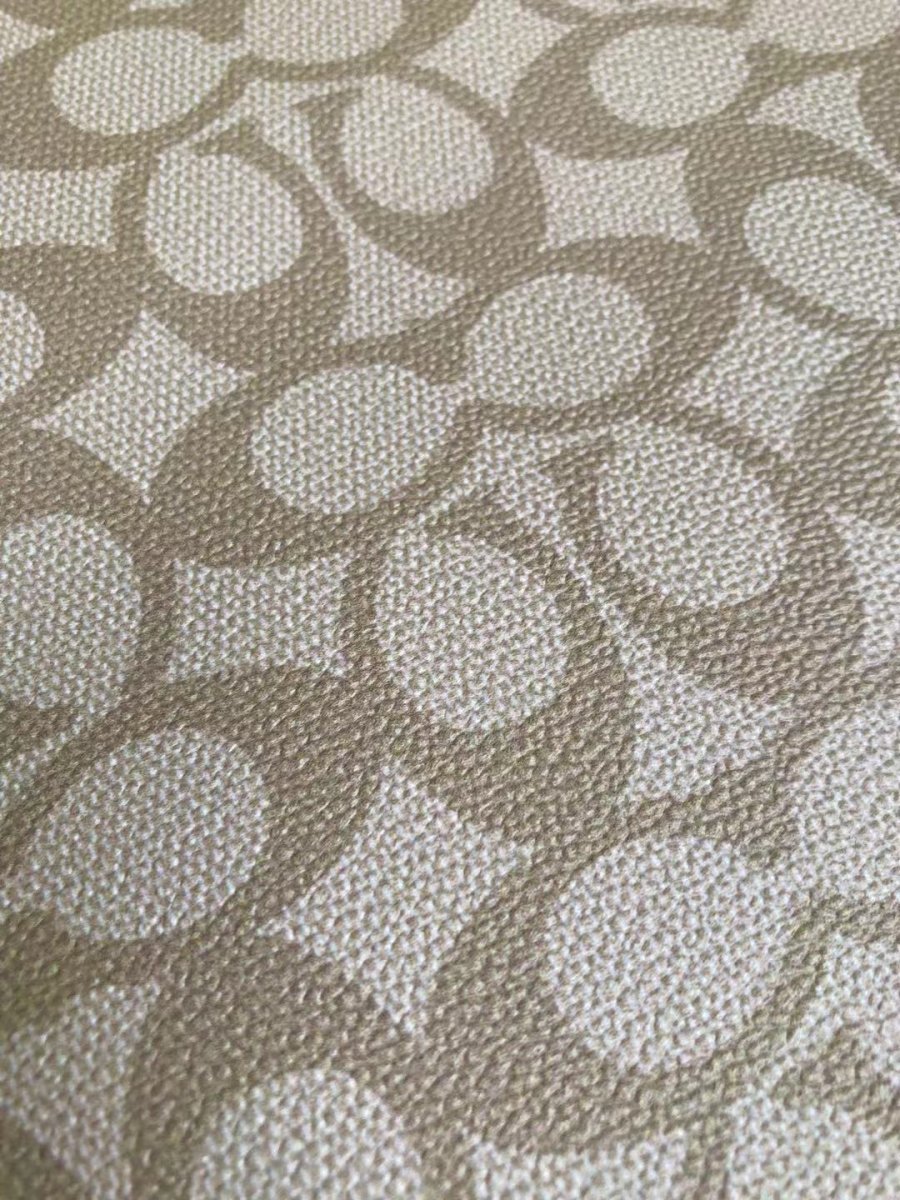 Cream Coach Vinyl Leather for Bag Material Custom Shoes - mingfabricstore