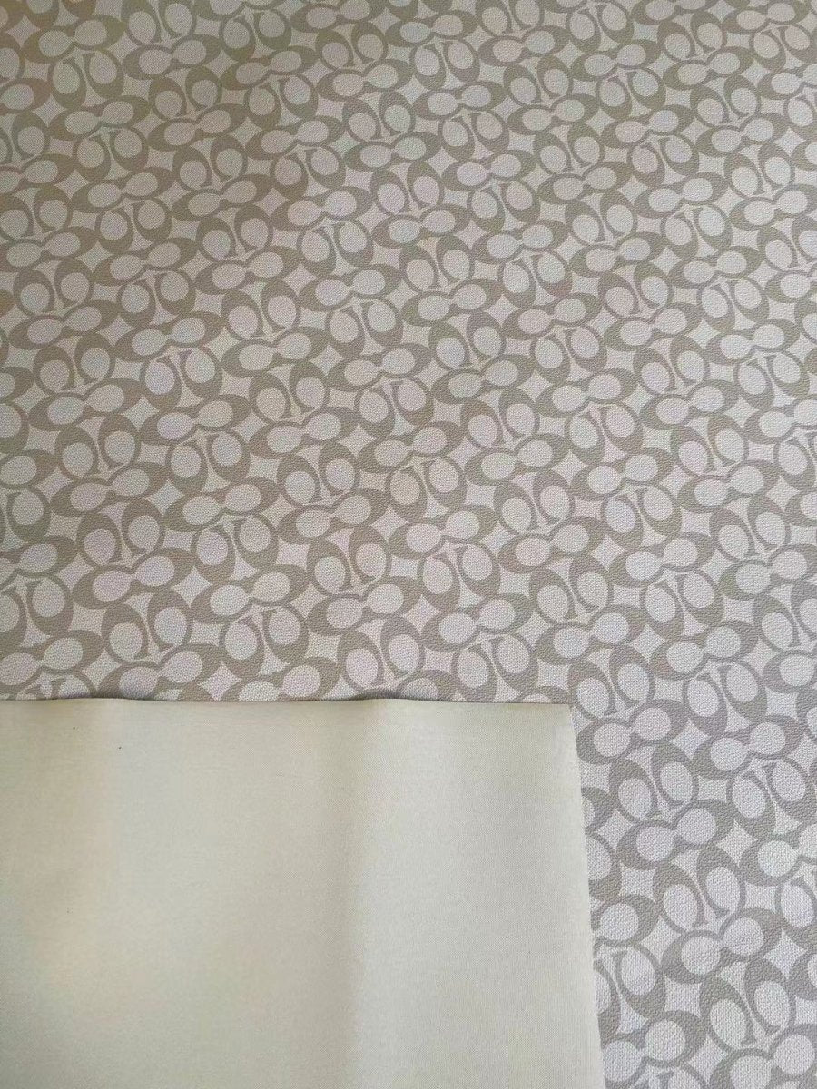 Cream Coach Vinyl Leather for Bag Material Custom Shoes - mingfabricstore