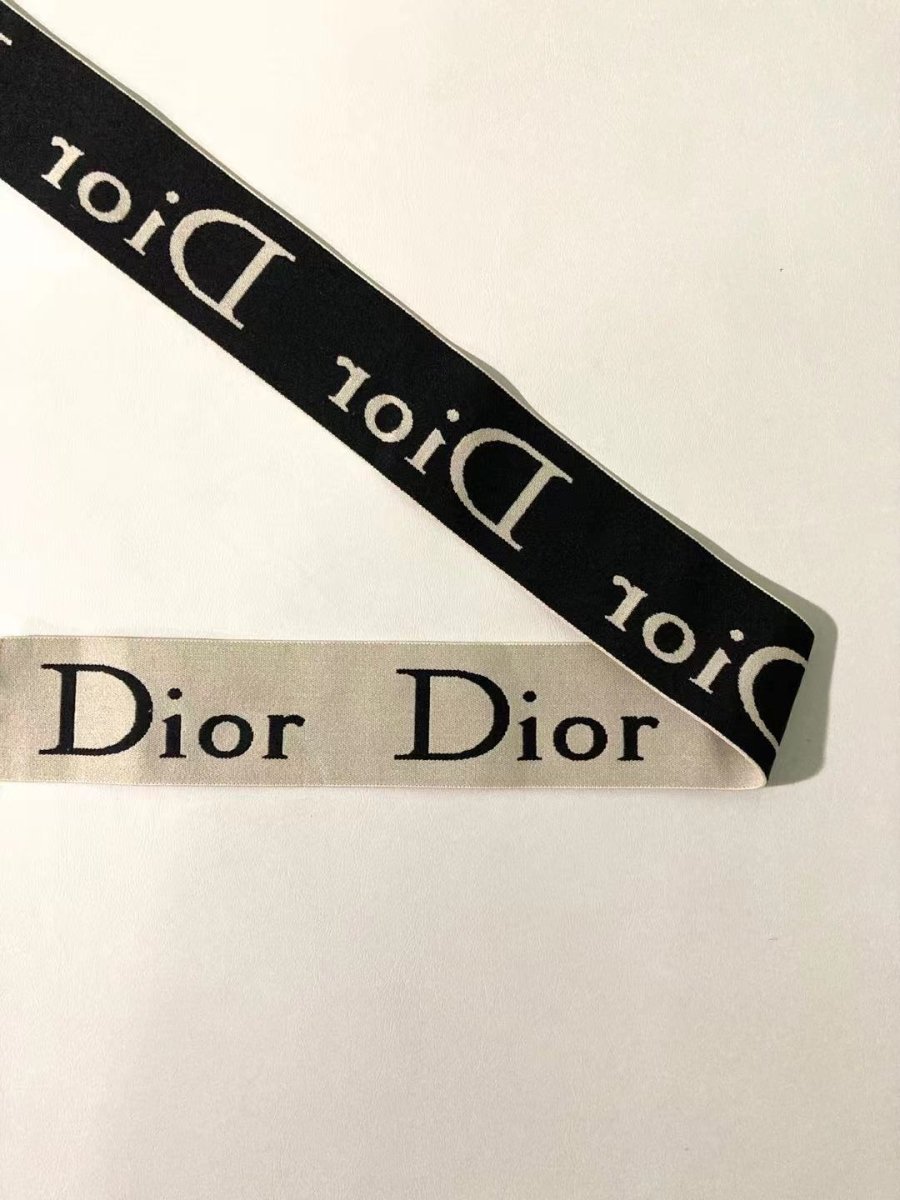 Cream Dior Letter Elastic Straps - mingfabricstore