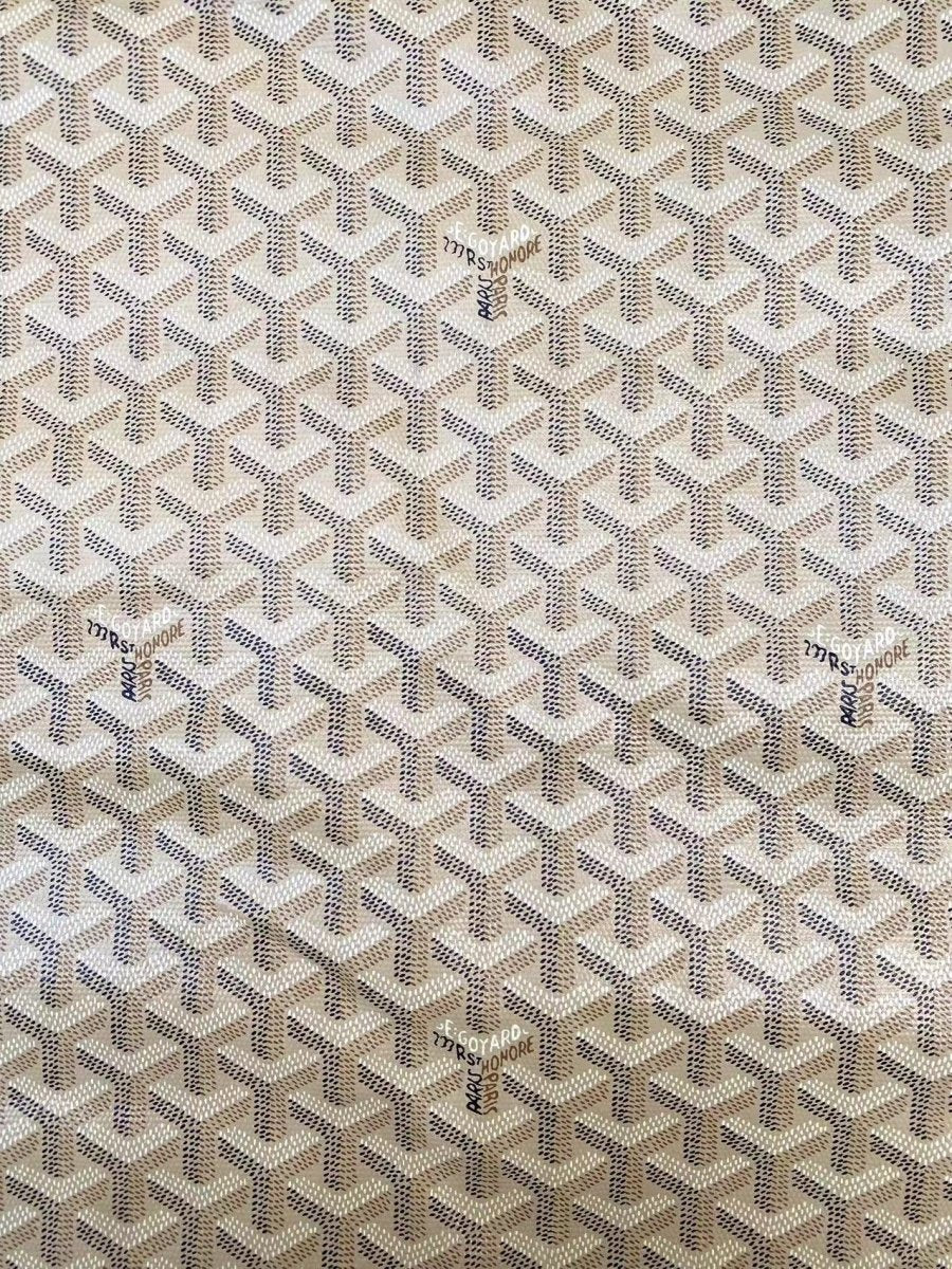 Cream Goyard Canvas Leather Fabric Original Quality for Custom DIY Goyard Bag Sewing - mingfabricstore