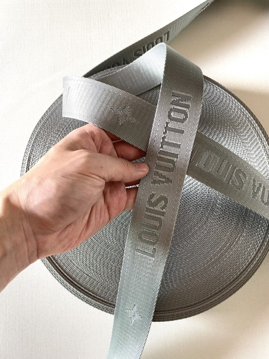 Custom Bag LV Strap Grey Silver Straps for Handmade DIY Bag Repair - mingfabricstore