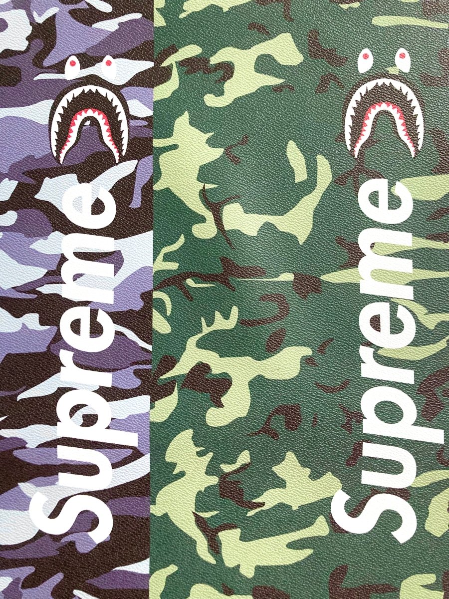 Custom Bape Shark Sneakers Vinyl Leather Fabric for DIY Crafts - mingfabricstore