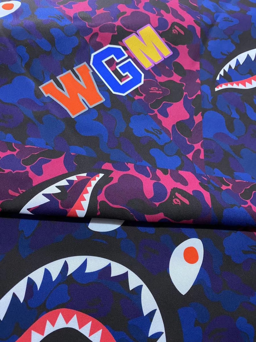 Custom Bape WGM Cotton Fabric for Handmade DIY Sneakerhead Shoecustomized - mingfabricstore