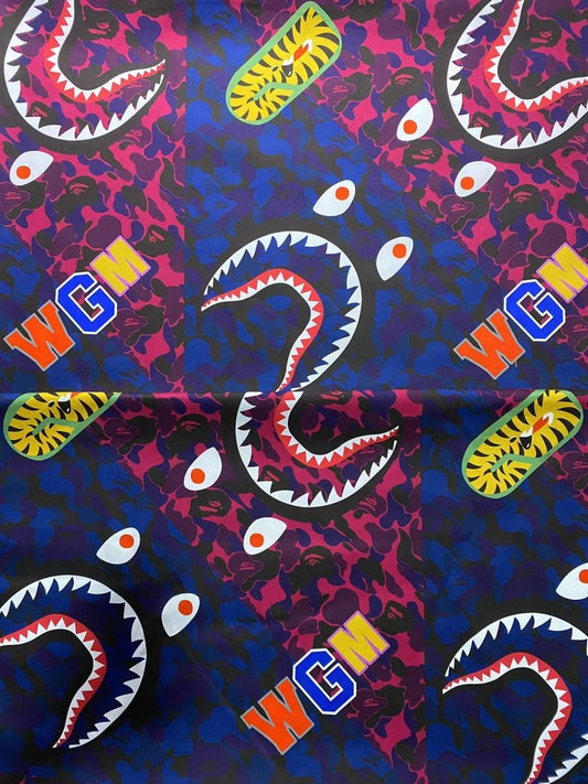 Custom Bape WGM Cotton Fabric for Handmade DIY Sneakerhead Shoecustomized - mingfabricstore