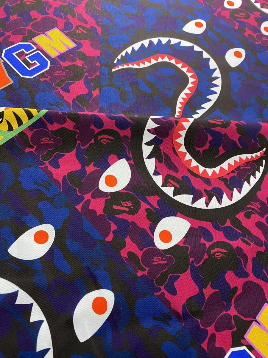 Custom Bape WGM Cotton Fabric for Handmade DIY Sneakerhead Shoecustomized - mingfabricstore