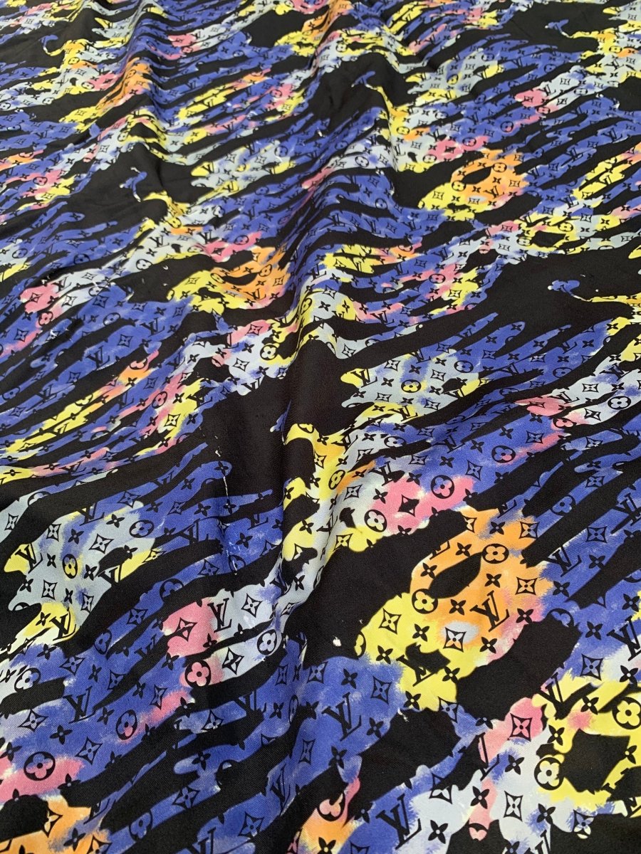 Custom Beautiful Camouflage LV Cotton Fabric for Handmade Crafts DIY Jackets - mingfabricstore