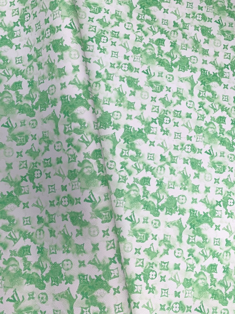 Custom Crafts Summer Blue LV Vinyl for Sneakers Apparel Upholstery - mingfabricstore