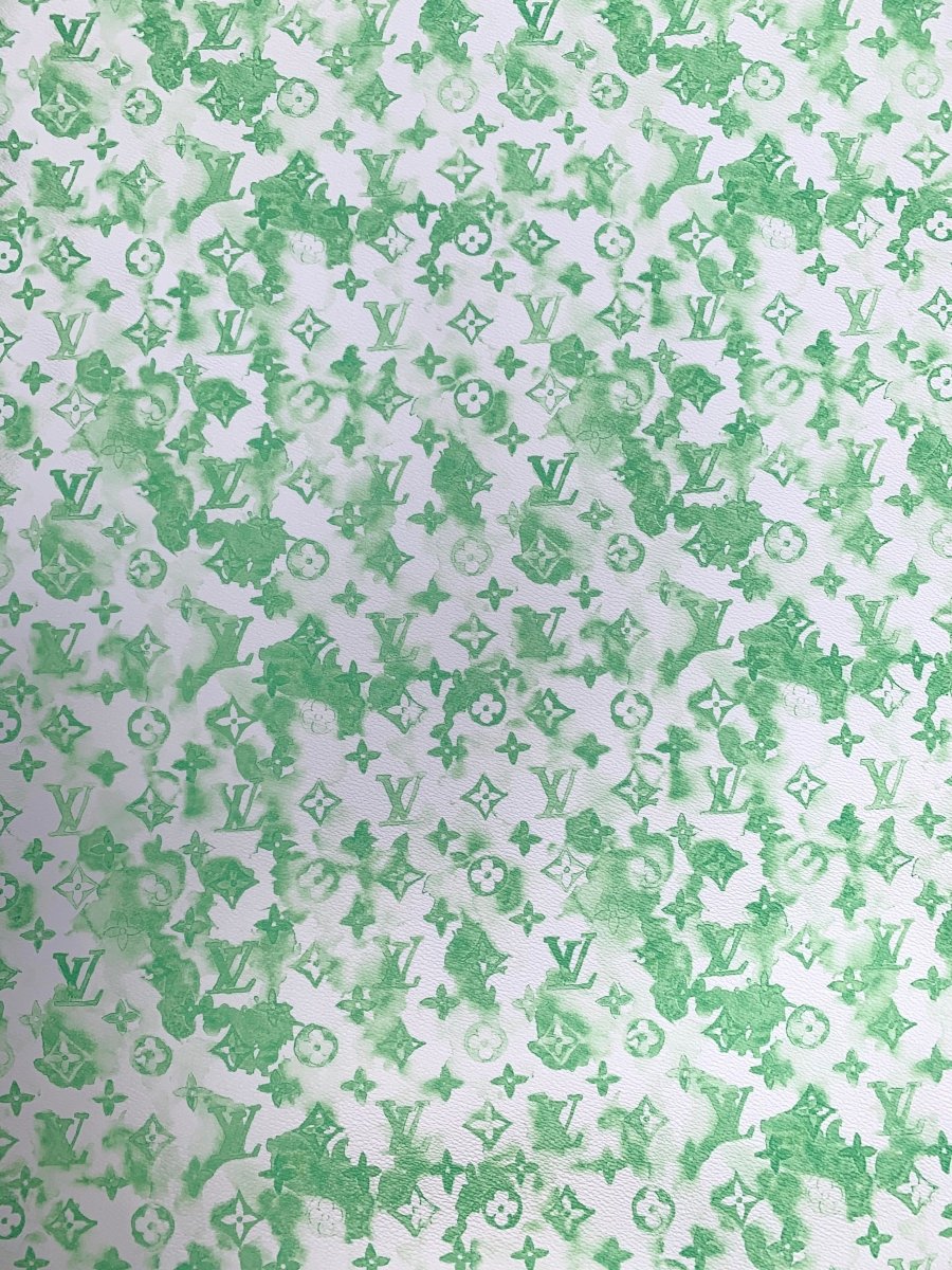 Custom Crafts Summer Blue LV Vinyl for Sneakers Apparel Upholstery - mingfabricstore