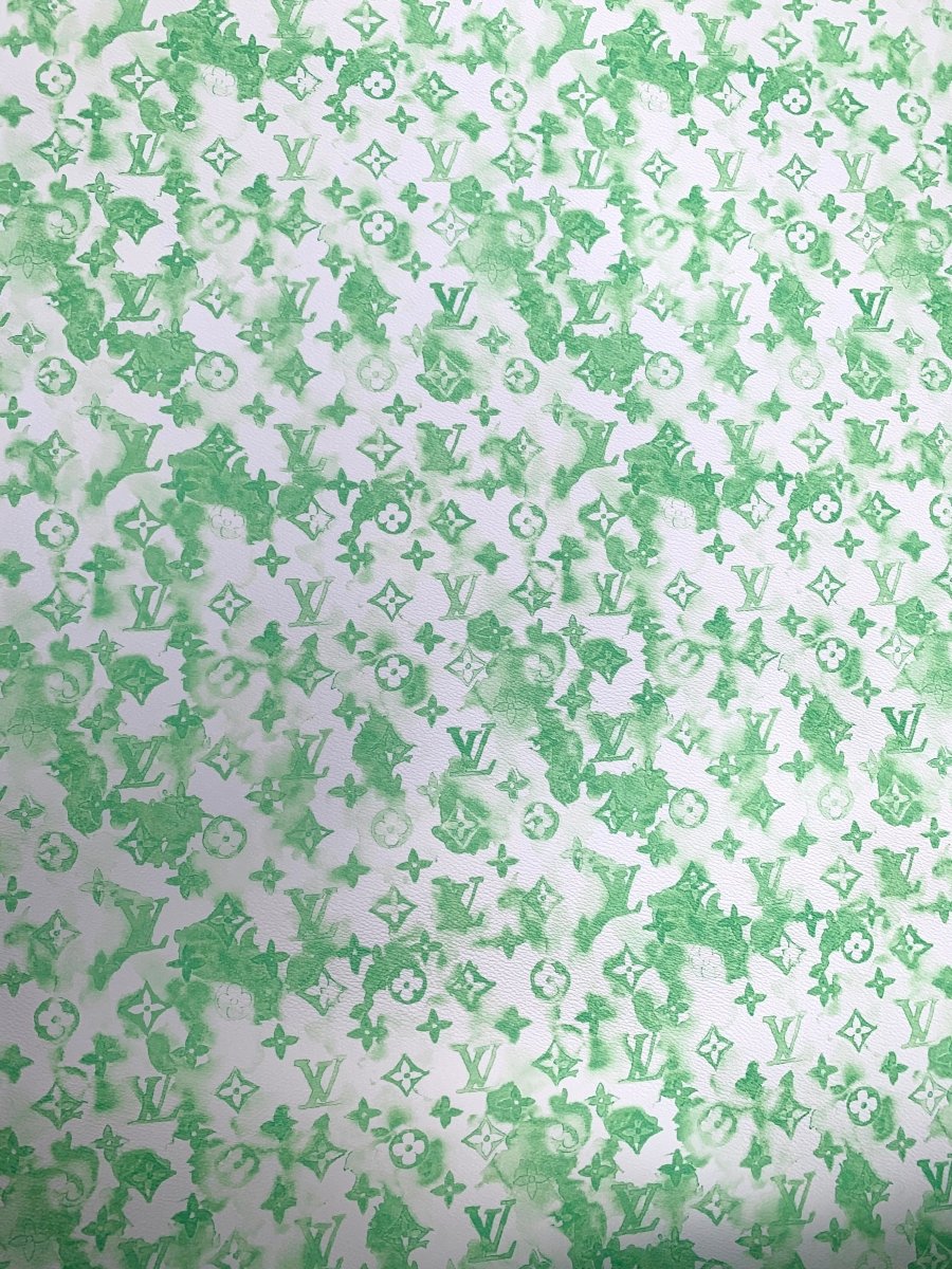 Custom Crafts Summer Blue LV Vinyl for Sneakers Apparel Upholstery - mingfabricstore