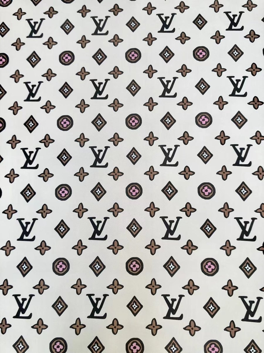 Custom Designer Inspired Leather Fabric LV Vinyl for DIY Sneakers Handmade Crafts - mingfabricstore