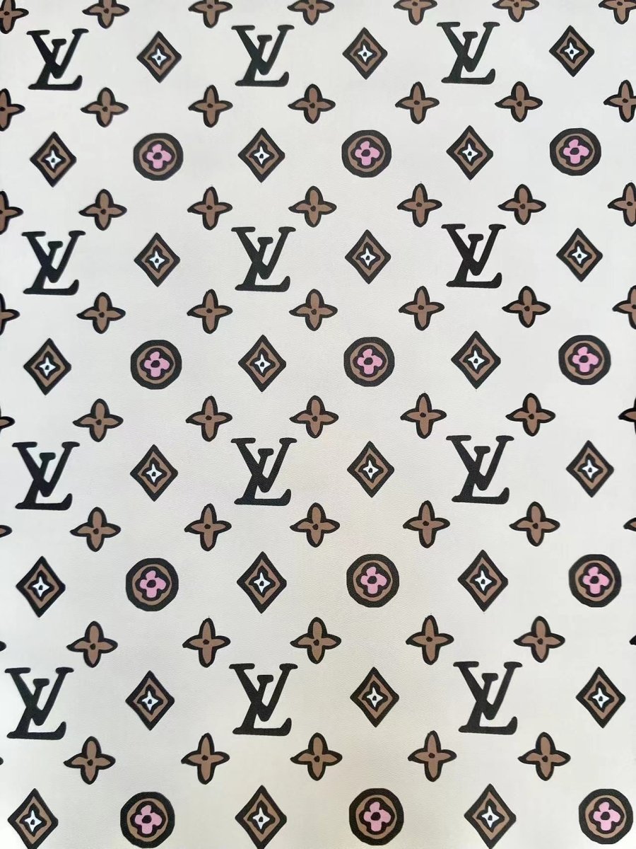 Custom Designer Inspired Leather Fabric LV Vinyl for DIY Sneakers Handmade Crafts - mingfabricstore