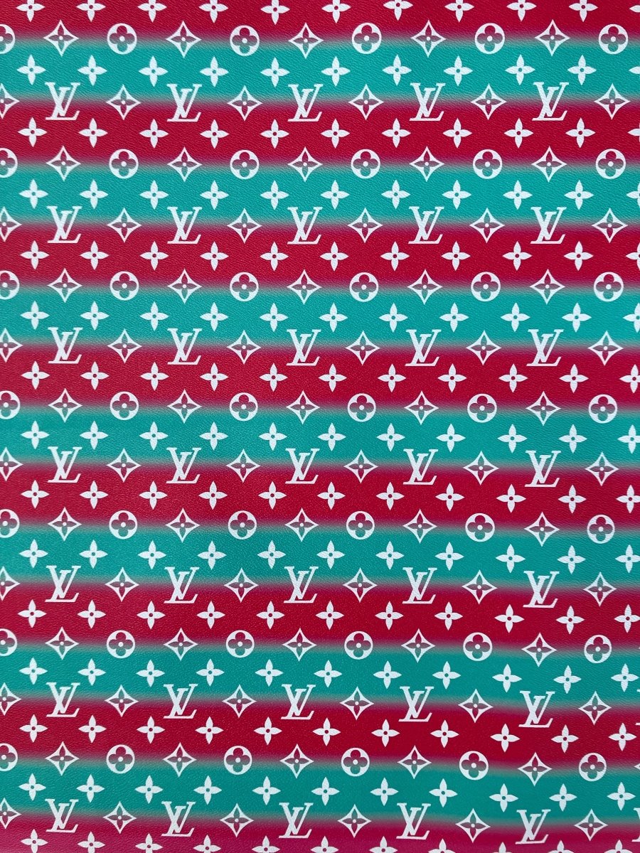 Custom Designer Leather Fabric Gradient LV Vinyl for Sneakers - mingfabricstore