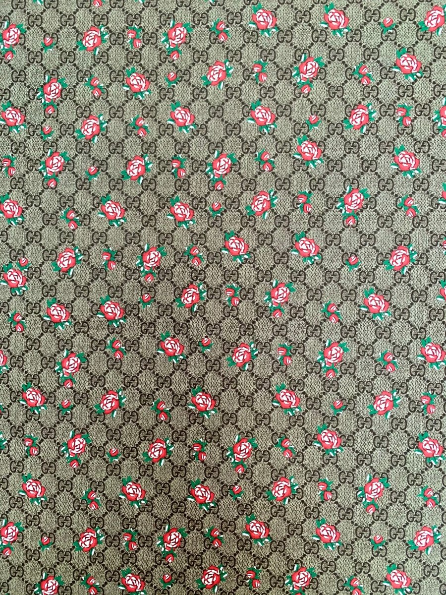 Custom Designer Leather Floral Gucci Print Fabric for Sneakers Crafts Sewing - mingfabricstore